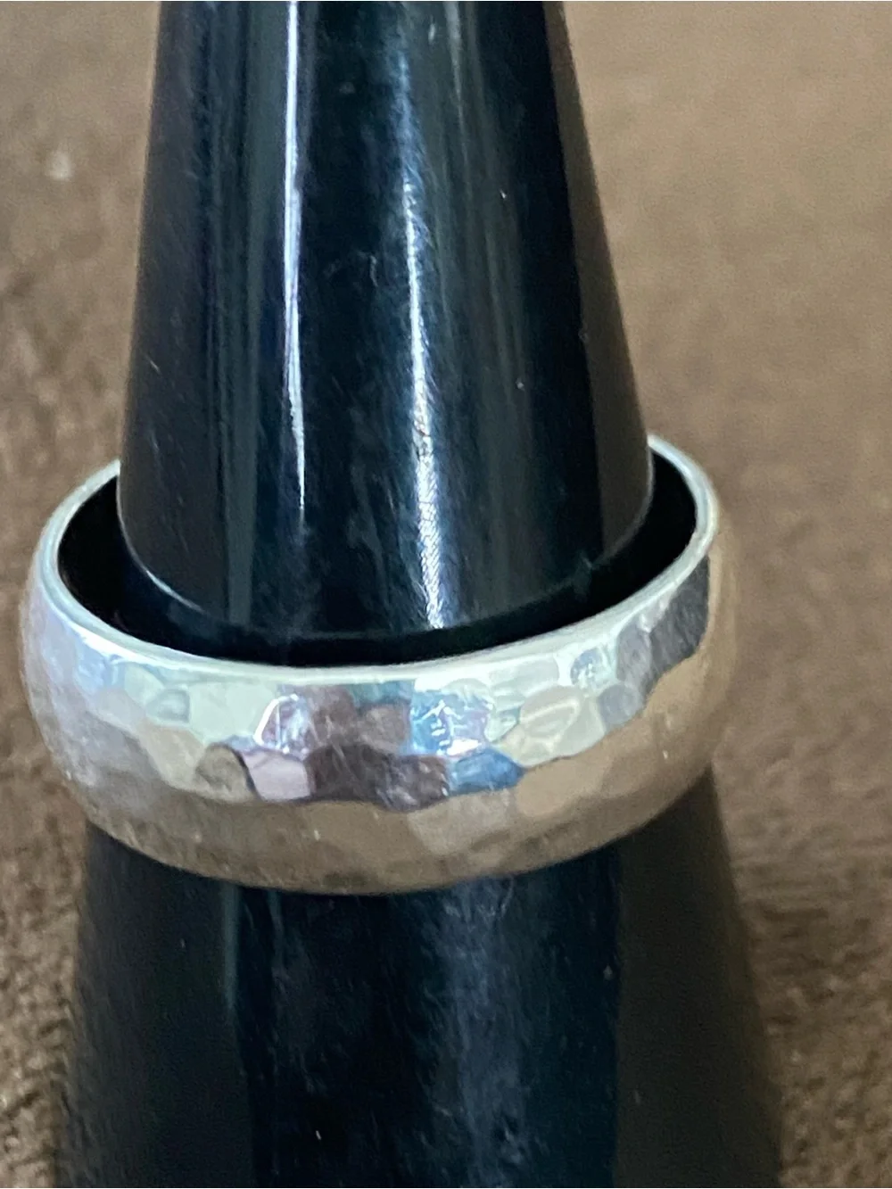 Hammered Sterling Silver 925 Men's Band Ring
